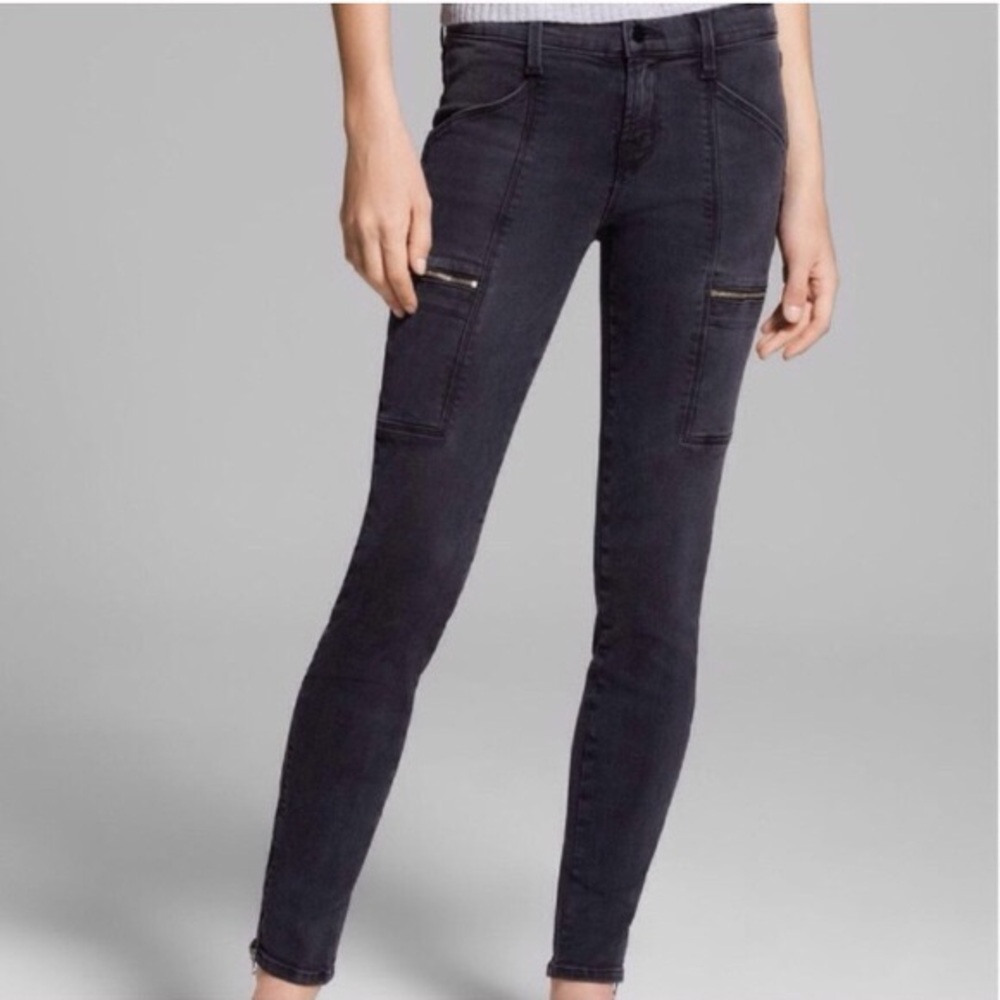 J Brand gold zip skinny jeans
